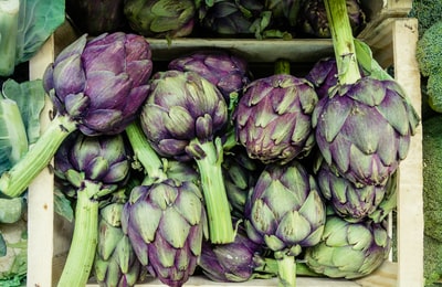 绿紫色蔬菜特写摄影
